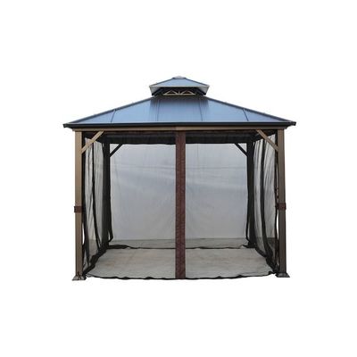 Полиэфирная ткань AJUNION 10x10ft оцинкованная стальная двойная крыша беседка навес с резьбой
