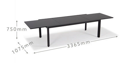 Расширяемый патио набор L 336.5 x W 107.5 x H 75cm AJUNION наружный алюминиевый столик