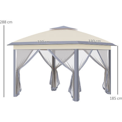 Противоположное гниению L330 x W330 x H288cm AJUNION Садовый беседка Наружная крыша тент