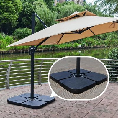 Современный дизайн 50L x 50W x 7.5Hcm Пластиковая база зонтиков Подставка с водой или песком