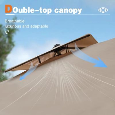 360 градусов вращающийся оффсетный патио зонтик с светодиодным светом Идеальный выбор вашего сада