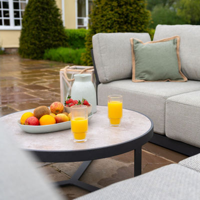 Круглый кофейный стол и диван AJUNION Luxury Modern All Weather Fabric for Courtyard