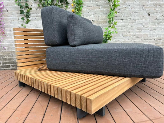 7 мест Luxury Teak Wood Outdoor Patio Sofa Set Безручный диван Размер W99 x D104 x H56cm