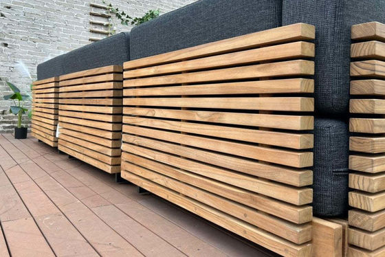 7 мест Luxury Teak Wood Outdoor Patio Sofa Set Безручный диван Размер W99 x D104 x H56cm
