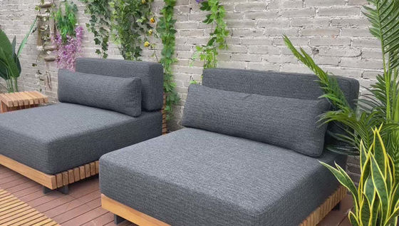 7 мест Luxury Teak Wood Outdoor Patio Sofa Set Безручный диван Размер W99 x D104 x H56cm