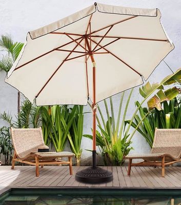 Custom Logo Outdoor Cafe Garden Beach Patio Sun Umbrella с 3 уровнями и светодиодными огнями