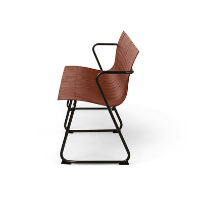 Наружная мебель AJUNION Стальной пластиковый деревянный крыльцо кресло Loveseat Садовая скамейка кресло