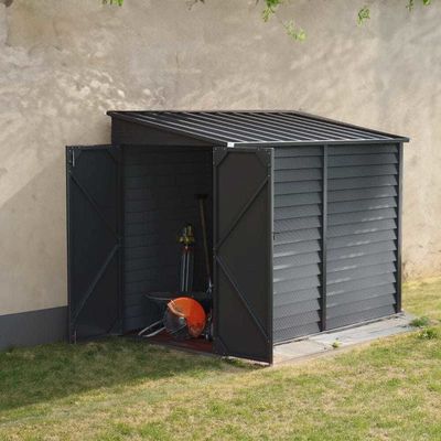 Садовый велосипедный сарай AJUNION 9ft прочный стальной мотоциклет хранилище с замком