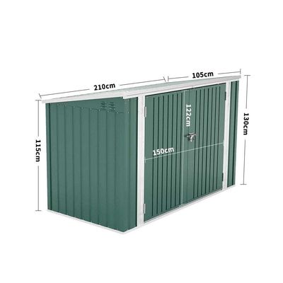 Countyard Storage Shed AJUNION 7ft Steel Metal Bike Shed с закрываемыми дверями и вентиляцией