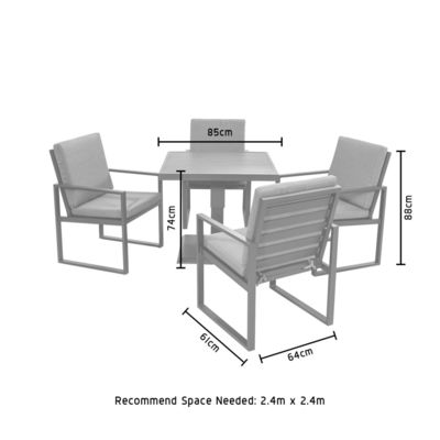 Наружный обеденный стол с креслом AJUNION Modern Aluminum Patio Set