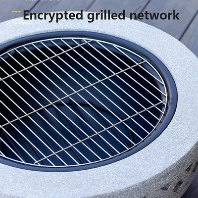 3 в 1 круглый деревянный костер уголь BBQ стол для металлического заднего двора