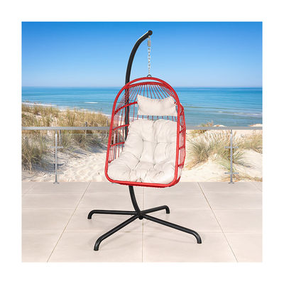 Садовая мебель W100xL120xH198cm Дверная катушка Пластиковый PE Раттан Яичный стул Висячий стул