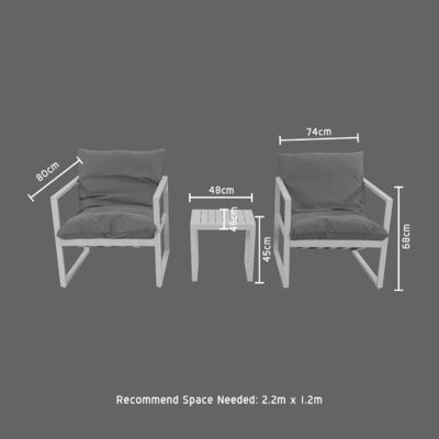 Алюминиевое садовое кресло Алюминиевый салонный набор L 45 x W48 x H45cm Алюминий