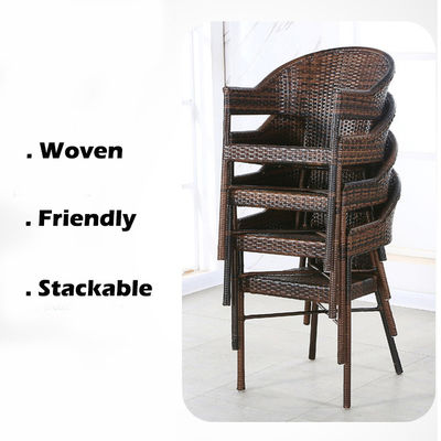 Custom Logo Woven PE Rattan Dining Table and Chairs for Hotel Outdoor Patio Armchair Set (Секрет столовых и стульев для гостиниц на открытом воздухе)