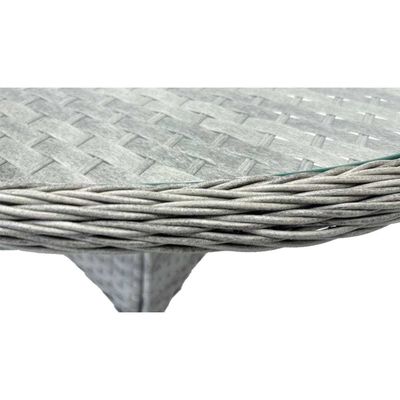 9-местный столовый набор с круглым столом и подушками AJUNION Rattan Furniture