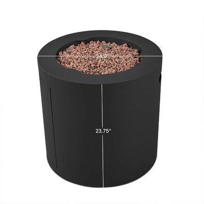 24&quot;L x 24&quot;W x 23.5&quot;H AJUNION Круглый стальной пропан газовый костер для наружных бездымных