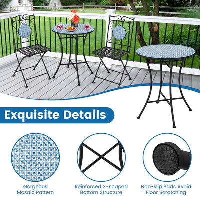 Улучшите свой внешний декор с AJUNION All Weather Bistro Set Размер стола Dia24" x H28
