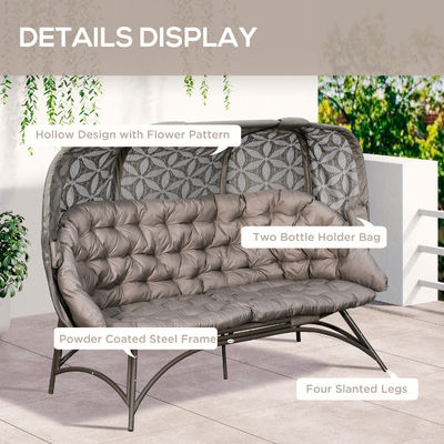 Наружное стоящее кресло W85xL205xH142cm Garden Egg Chair с полым дизайном корзины и современным стилем