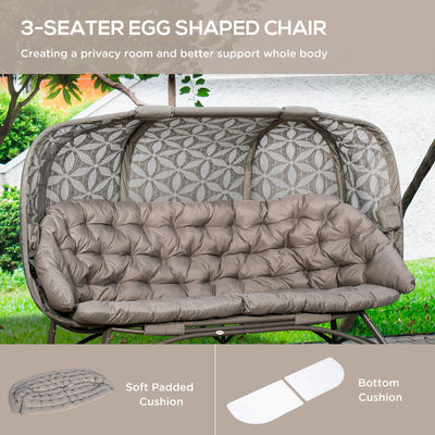 Наружное стоящее кресло W85xL205xH142cm Garden Egg Chair с полым дизайном корзины и современным стилем