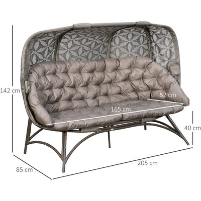 Наружное стоящее кресло W85xL205xH142cm Garden Egg Chair с полым дизайном корзины и современным стилем