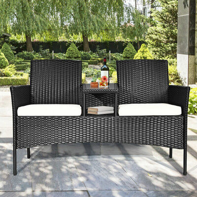 Наружное садовое кафе кемпинговый дворик Дворный стул Партия PE Раттан Wicker Loveseat набор