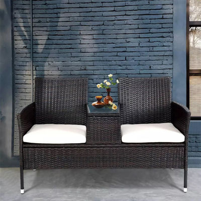 Наружное садовое кафе кемпинговый дворик Дворный стул Партия PE Раттан Wicker Loveseat набор