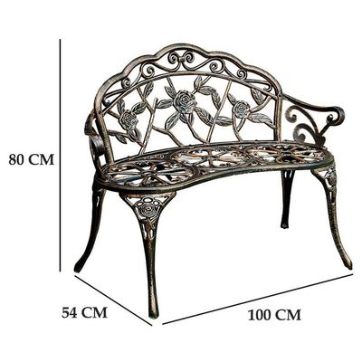 Металлический Алюминиевый Love Seat Bench для наружного двора Садовый балкон в современном дизайне