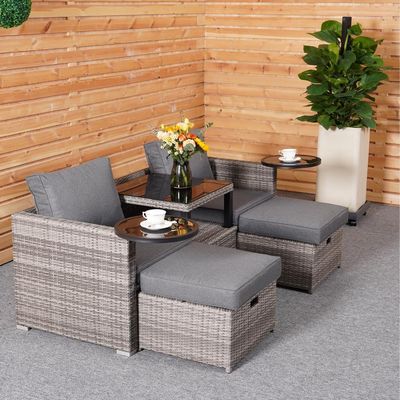 Садовый садовый салон салонный диван набор с РЕ Wicker Rattan в различных секционных дизайна