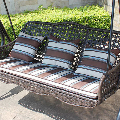 Металлический каркас из Pe Rattan двойной 3-местный гамак с навесом