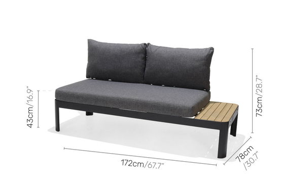 Алюминиевая модульная садовая мебель L172xW72xH43cm AJUNION Наружные кресла секционный набор
