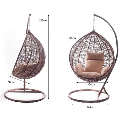 Наружный балкон Садовый гостиная Висячий кресло с яйцами с ПЭ Wicker Rattan дизайн