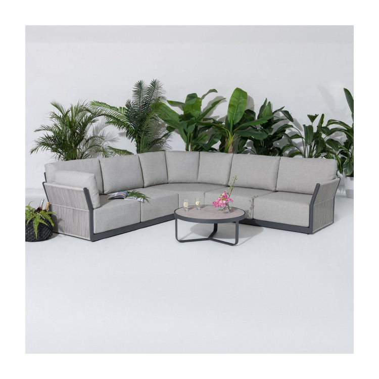 Круглый кофейный стол и диван AJUNION Luxury Modern All Weather Fabric for Courtyard