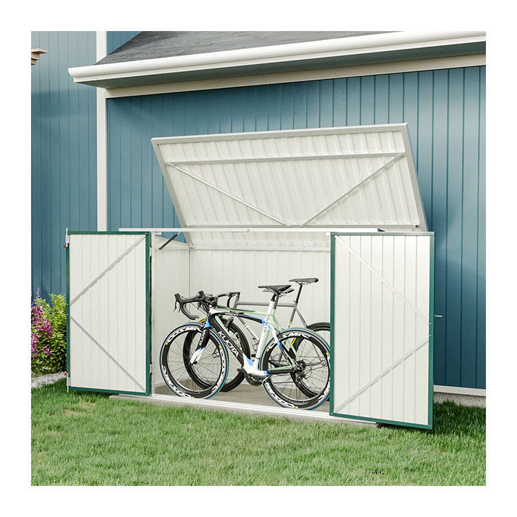 Countyard Storage Shed AJUNION 7ft Steel Metal Bike Shed с закрываемыми дверями и вентиляцией