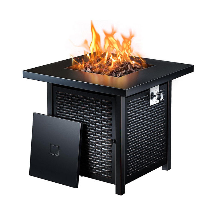 28"D x 28"W x 25"H Квадратный Внешний Пропанный Огненный Ям Стол 50000 BTU Сталь Бездымная