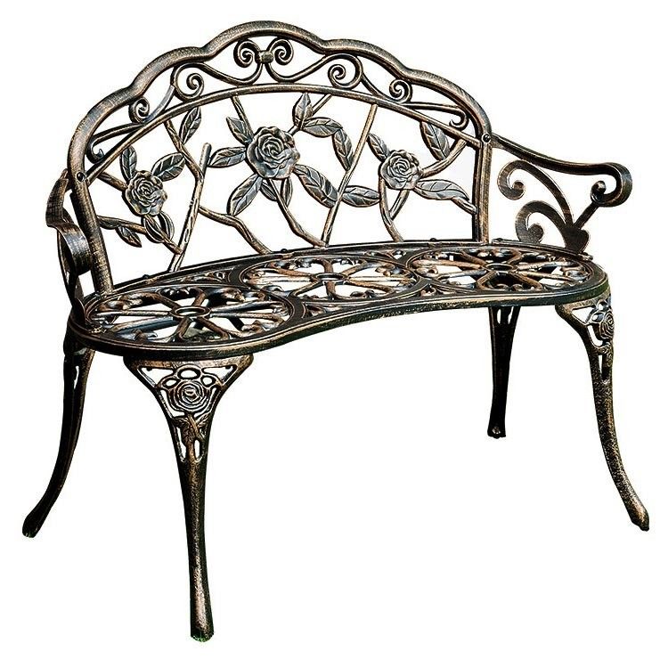 Металлический Алюминиевый Love Seat Bench для наружного двора Садовый балкон в современном дизайне