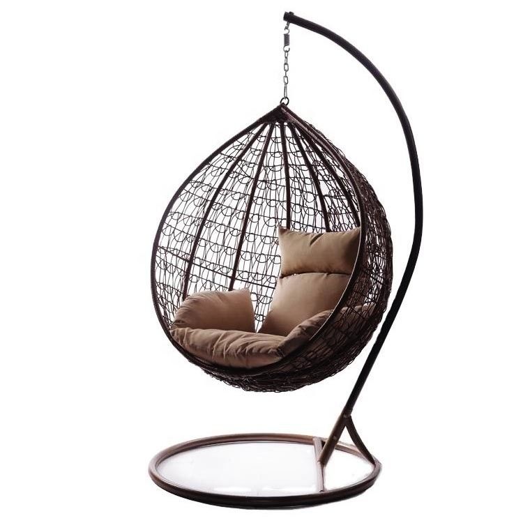 Наружный балкон Садовый гостиная Висячий кресло с яйцами с ПЭ Wicker Rattan дизайн